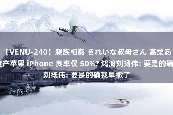 【VENU-240】親族相姦 きれいな叔母さん 高梨あゆみ 印度产苹果 iPhone 良率仅 50%? 鸿海刘扬伟: 要是的确我早撤了