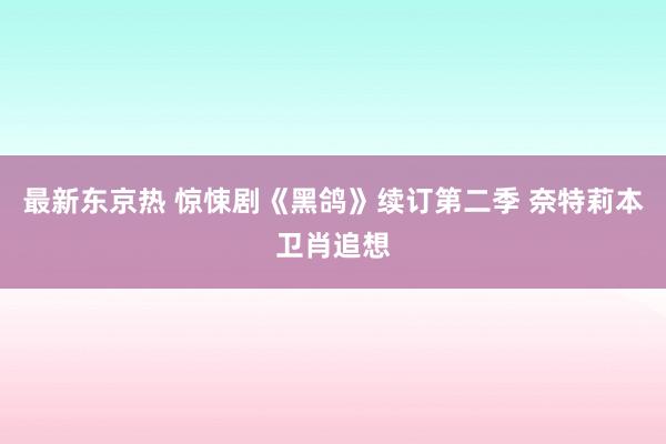 最新东京热 惊悚剧《黑鸽》续订第二季 奈特莉本卫肖追想