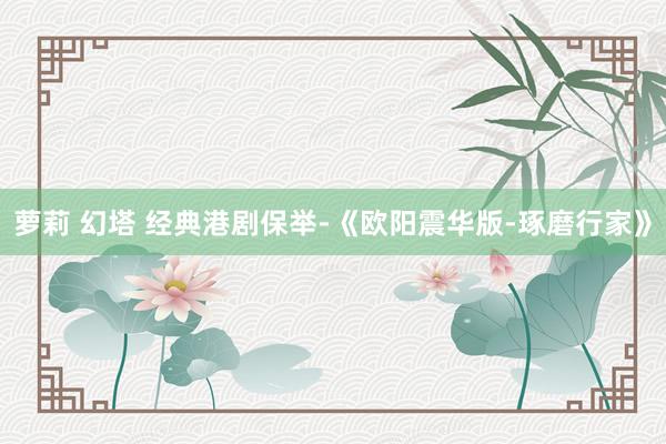 萝莉 幻塔 经典港剧保举-《欧阳震华版-琢磨行家》